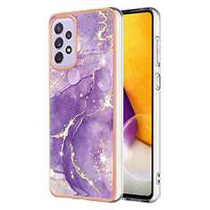 Coque Silicone Motif Fantaisie Souple Couleur Unie Etui Housse Y05B pour Samsung Galaxy A73 5G Violet