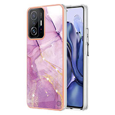 Coque Silicone Motif Fantaisie Souple Couleur Unie Etui Housse Y05B pour Xiaomi Mi 11T Pro 5G Violet Clair