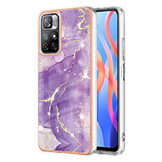 Coque Silicone Motif Fantaisie Souple Couleur Unie Etui Housse Y05B pour Xiaomi Poco M4 Pro 5G Violet