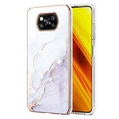 Coque Silicone Motif Fantaisie Souple Couleur Unie Etui Housse Y05B pour Xiaomi Poco X3 Pro Blanc