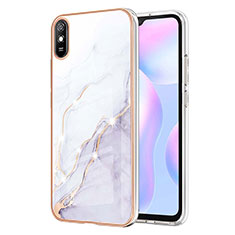 Coque Silicone Motif Fantaisie Souple Couleur Unie Etui Housse Y05B pour Xiaomi Redmi 9A Blanc