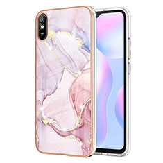 Coque Silicone Motif Fantaisie Souple Couleur Unie Etui Housse Y05B pour Xiaomi Redmi 9A Rose