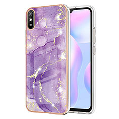 Coque Silicone Motif Fantaisie Souple Couleur Unie Etui Housse Y05B pour Xiaomi Redmi 9AT Violet