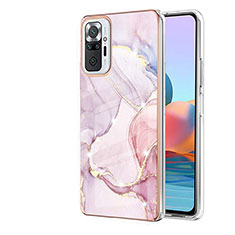 Coque Silicone Motif Fantaisie Souple Couleur Unie Etui Housse Y05B pour Xiaomi Redmi Note 10 Pro Max Rose