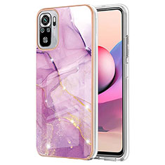 Coque Silicone Motif Fantaisie Souple Couleur Unie Etui Housse Y05B pour Xiaomi Redmi Note 10S 4G Violet Clair