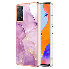 Coque Silicone Motif Fantaisie Souple Couleur Unie Etui Housse Y05B pour Xiaomi Redmi Note 11 Pro 5G Violet Clair