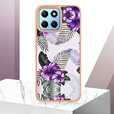 Coque Silicone Motif Fantaisie Souple Couleur Unie Etui Housse Y06B pour Huawei Honor 70 Lite 5G Violet