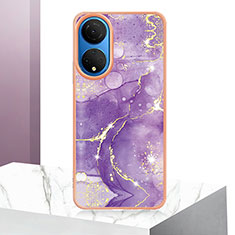 Coque Silicone Motif Fantaisie Souple Couleur Unie Etui Housse Y06B pour Huawei Honor X7 Violet