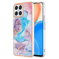 Coque Silicone Motif Fantaisie Souple Couleur Unie Etui Housse Y06B pour Huawei Honor X8 4G Bleu