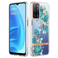 Coque Silicone Motif Fantaisie Souple Couleur Unie Etui Housse Y06B pour Oppo A55 5G Cyan