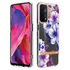 Coque Silicone Motif Fantaisie Souple Couleur Unie Etui Housse Y06B pour Oppo A74 5G Violet