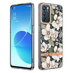 Coque Silicone Motif Fantaisie Souple Couleur Unie Etui Housse Y06B pour Oppo Reno6 5G Blanc