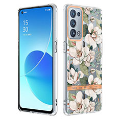 Coque Silicone Motif Fantaisie Souple Couleur Unie Etui Housse Y06B pour Oppo Reno6 Pro+ Plus 5G Blanc