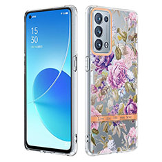 Coque Silicone Motif Fantaisie Souple Couleur Unie Etui Housse Y06B pour Oppo Reno6 Pro+ Plus 5G Violet