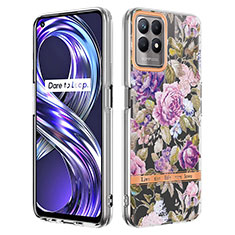 Coque Silicone Motif Fantaisie Souple Couleur Unie Etui Housse Y06B pour Realme 8i Violet Clair