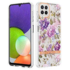 Coque Silicone Motif Fantaisie Souple Couleur Unie Etui Housse Y06B pour Samsung Galaxy A22 4G Violet Clair