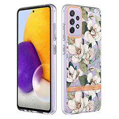 Coque Silicone Motif Fantaisie Souple Couleur Unie Etui Housse Y06B pour Samsung Galaxy A72 5G Blanc