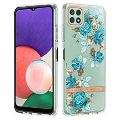 Coque Silicone Motif Fantaisie Souple Couleur Unie Etui Housse Y06B pour Samsung Galaxy F42 5G Cyan