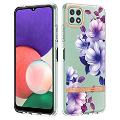 Coque Silicone Motif Fantaisie Souple Couleur Unie Etui Housse Y06B pour Samsung Galaxy F42 5G Violet