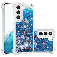 Coque Silicone Motif Fantaisie Souple Couleur Unie Etui Housse Y06B pour Samsung Galaxy S21 Plus 5G Bleu