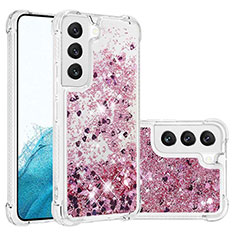 Coque Silicone Motif Fantaisie Souple Couleur Unie Etui Housse Y06B pour Samsung Galaxy S21 Plus 5G Or Rose