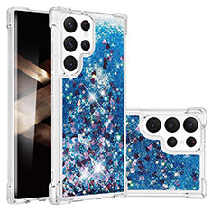 Coque Silicone Motif Fantaisie Souple Couleur Unie Etui Housse Y06B pour Samsung Galaxy S24 Ultra 5G Bleu