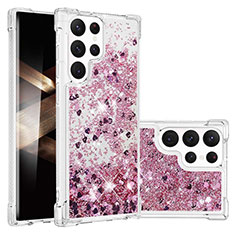 Coque Silicone Motif Fantaisie Souple Couleur Unie Etui Housse Y06B pour Samsung Galaxy S24 Ultra 5G Or Rose