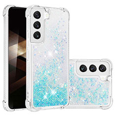 Coque Silicone Motif Fantaisie Souple Couleur Unie Etui Housse Y06B pour Samsung Galaxy S25 Plus 5G Cyan