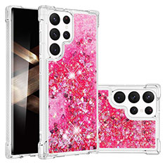 Coque Silicone Motif Fantaisie Souple Couleur Unie Etui Housse Y06B pour Samsung Galaxy S25 Ultra 5G Rose Rouge