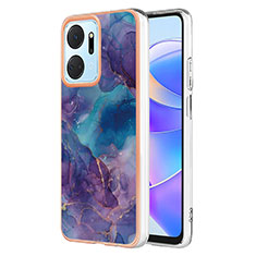 Coque Silicone Motif Fantaisie Souple Couleur Unie Etui Housse Y07B pour Huawei Honor X7a Violet