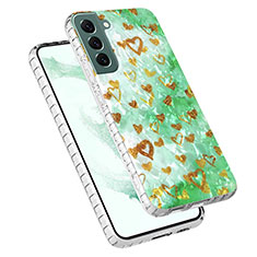 Coque Silicone Motif Fantaisie Souple Couleur Unie Etui Housse Y07B pour Samsung Galaxy S21 5G Vert