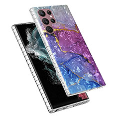 Coque Silicone Motif Fantaisie Souple Couleur Unie Etui Housse Y07B pour Samsung Galaxy S22 Ultra 5G Violet