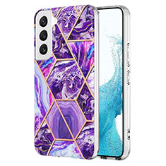 Coque Silicone Motif Fantaisie Souple Couleur Unie Etui Housse Y08B pour Samsung Galaxy S21 5G Violet