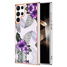 Coque Silicone Motif Fantaisie Souple Couleur Unie Etui Housse Y10B pour Samsung Galaxy S24 Ultra 5G Violet