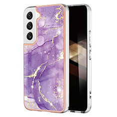 Coque Silicone Motif Fantaisie Souple Couleur Unie Etui Housse Y11B pour Samsung Galaxy S24 Plus 5G Violet