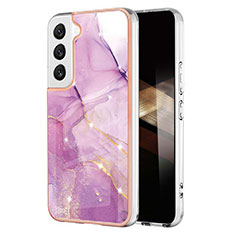 Coque Silicone Motif Fantaisie Souple Couleur Unie Etui Housse Y11B pour Samsung Galaxy S25 Plus 5G Violet Clair