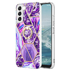 Coque Silicone Motif Fantaisie Souple Couleur Unie Etui Housse Y13B pour Samsung Galaxy S21 Plus 5G Violet