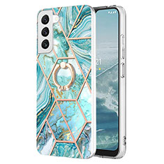 Coque Silicone Motif Fantaisie Souple Couleur Unie Etui Housse Y13B pour Samsung Galaxy S23 Plus 5G Cyan