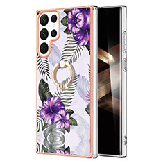 Coque Silicone Motif Fantaisie Souple Couleur Unie Etui Housse Y15B pour Samsung Galaxy S24 Ultra 5G Violet