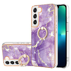 Coque Silicone Motif Fantaisie Souple Couleur Unie Etui Housse Y16B pour Samsung Galaxy S21 5G Violet