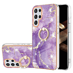 Coque Silicone Motif Fantaisie Souple Couleur Unie Etui Housse Y16B pour Samsung Galaxy S24 Ultra 5G Violet