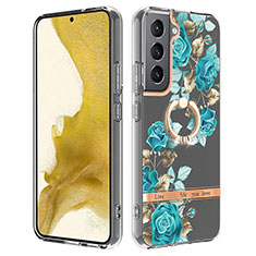 Coque Silicone Motif Fantaisie Souple Couleur Unie Etui Housse Y17B pour Samsung Galaxy S21 Plus 5G Cyan