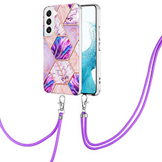 Coque Silicone Motif Fantaisie Souple Couleur Unie Etui Housse Y18B pour Samsung Galaxy S21 FE 5G Violet Clair