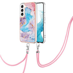 Coque Silicone Motif Fantaisie Souple Couleur Unie Etui Housse Y20B pour Samsung Galaxy S21 Plus 5G Bleu