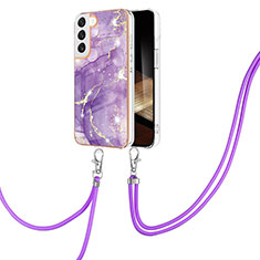 Coque Silicone Motif Fantaisie Souple Couleur Unie Etui Housse Y21B pour Samsung Galaxy S24 5G Violet