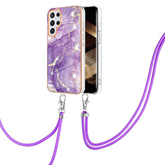 Coque Silicone Motif Fantaisie Souple Couleur Unie Etui Housse Y21B pour Samsung Galaxy S25 Ultra 5G Violet