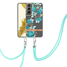 Coque Silicone Motif Fantaisie Souple Couleur Unie Etui Housse Y22B pour Samsung Galaxy S21 FE 5G Cyan