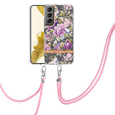 Coque Silicone Motif Fantaisie Souple Couleur Unie Etui Housse Y22B pour Samsung Galaxy S22 Plus 5G Violet Clair