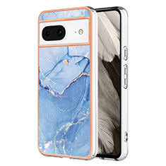 Coque Silicone Motif Fantaisie Souple Couleur Unie Etui Housse YB1 pour Google Pixel 8 5G Bleu