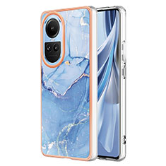 Coque Silicone Motif Fantaisie Souple Couleur Unie Etui Housse YB1 pour Oppo Reno10 Pro 5G Bleu